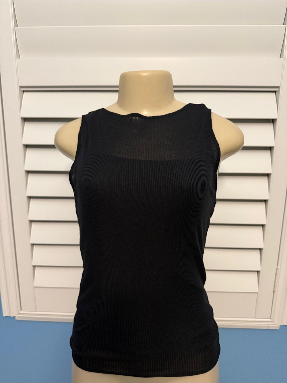 Classic Black Sleeveless Ribbed Tank Top- Abercrombie and Fitch